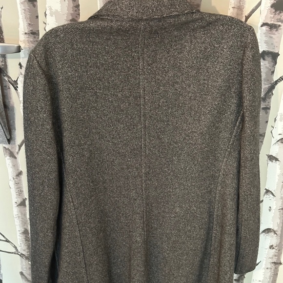 GRAY CASHMERE KNEE LENGTH COAT - Picture 3 of 4